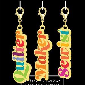 Words Enamel Zipper Pulls (Set of Three) Cathe Holden Sew Cute Zipper Charms